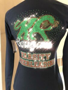 Custom Varsity Cheer Jackets | Crystallized Couture Custom Bling Varsity Cheerleading Jacket by Crystallized Couture for KR Cougars Vasity Cheerleading Squad